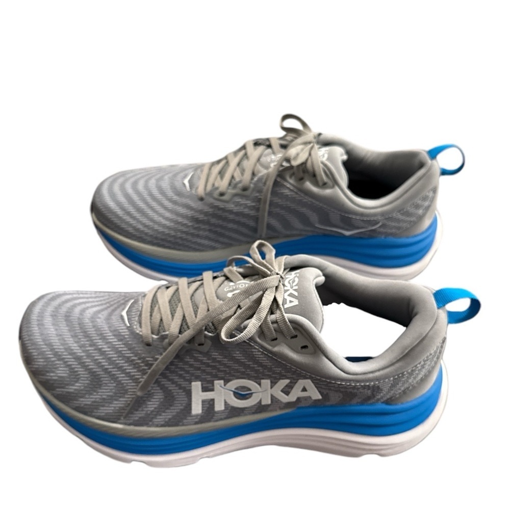SOLD - HOKA One One Gaviota 5 men’s size 9.5 Wide in grey and blue - Picture 5 of 10